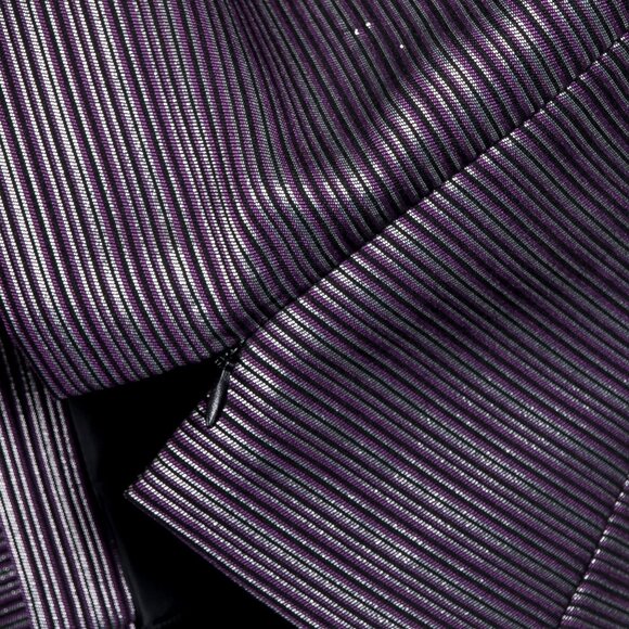 Kasper Blazer Jacket Tank Set 6 Women Purple Silver Striped Career Metallic - Picture 7 of 9
